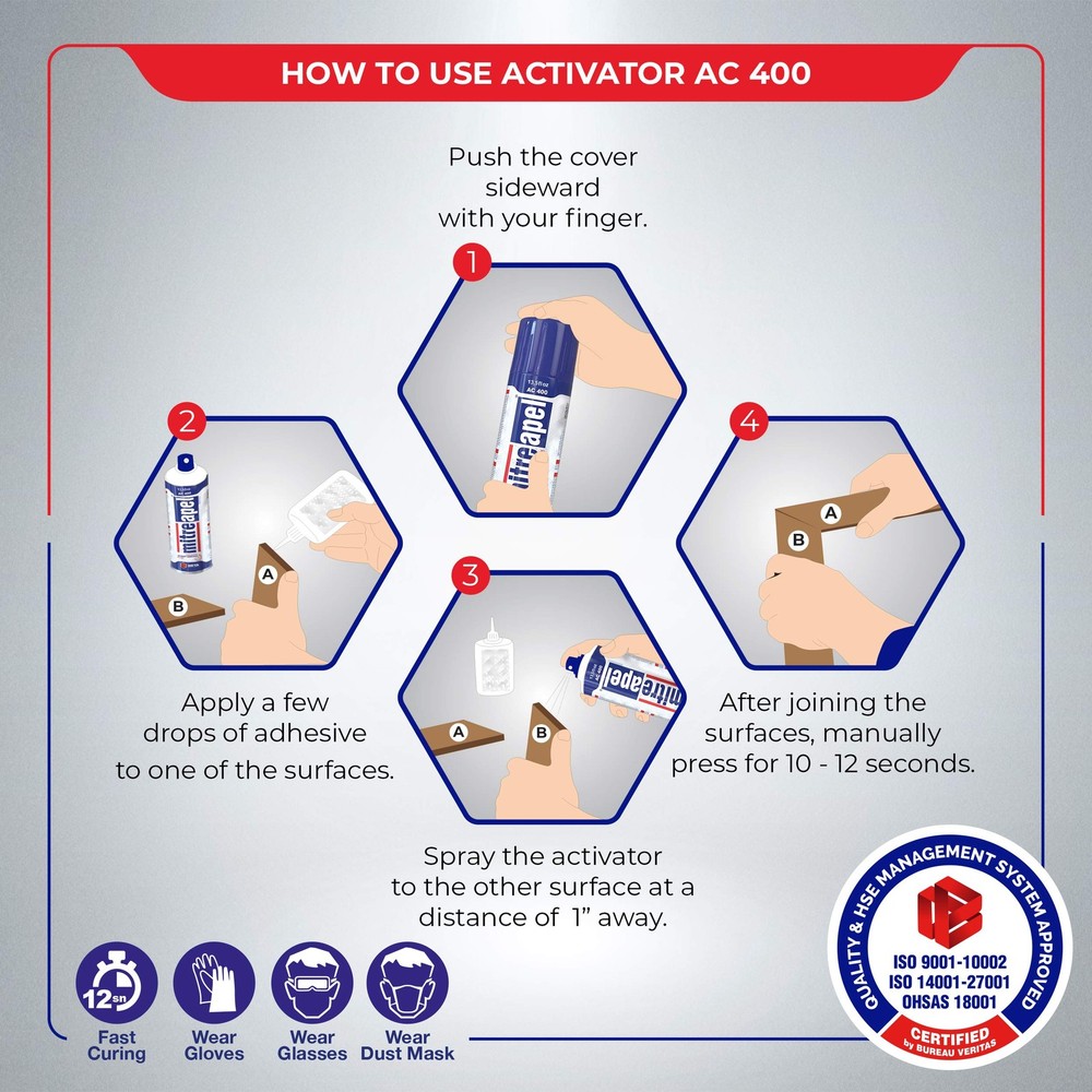 Activator (2 x 13.5 fl oz) Spray Accelerator for CA Super Glues (2 Pack)
