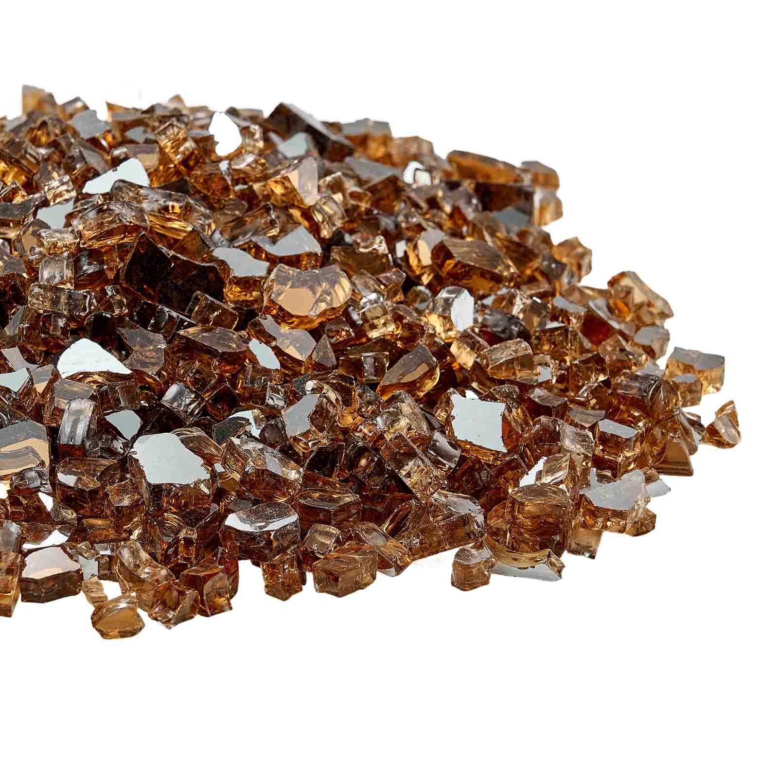 VEVOR 10 LBS Fire Glass 1/4-Inch Fireplace Glass Rocks for Fire Pit Table Copper
