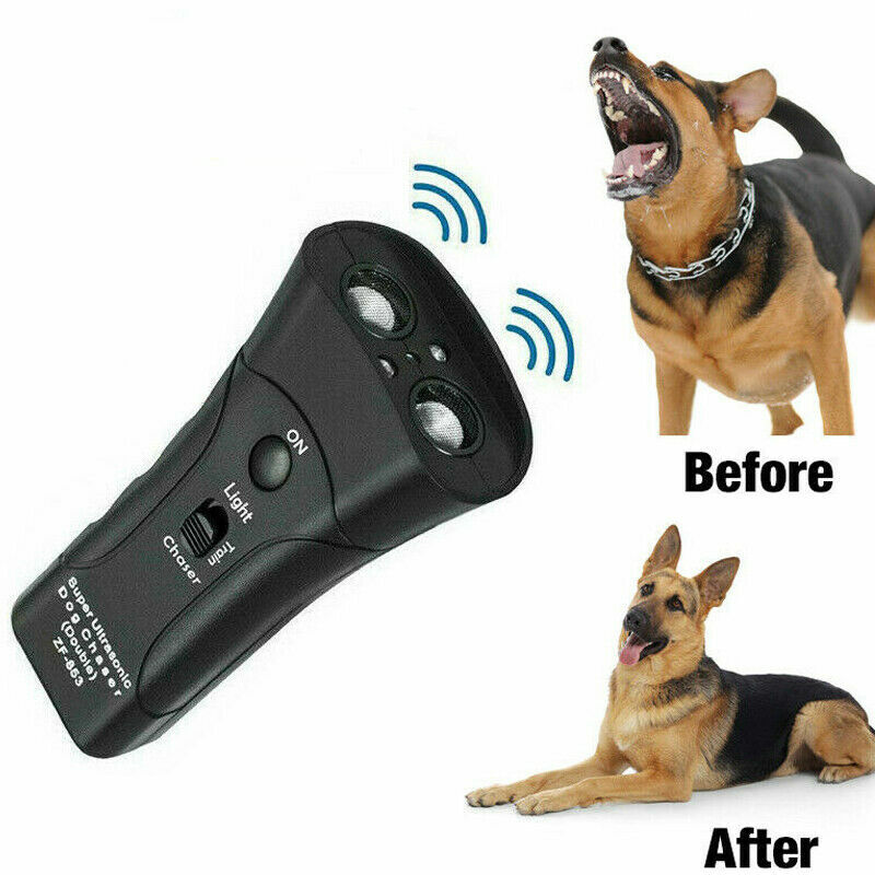 Ultrasonic Anti Dog Barking Device Pet Trainer LED Light Gentle Chaser Style USA