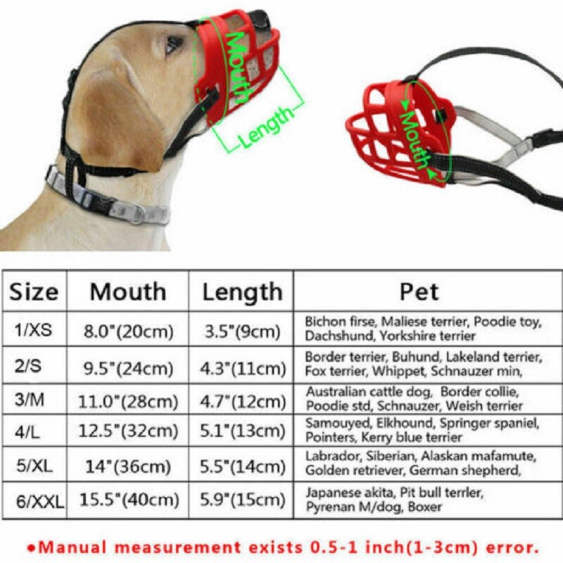 Adjustable Pet Dog No Bite Muzzle Cage Mouth Mesh Cover For XS S M L XL XXL USA