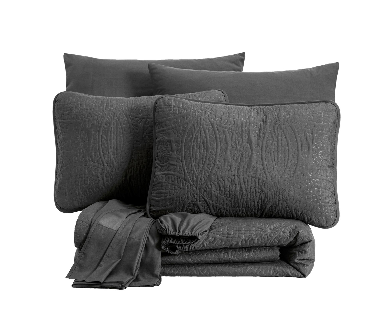 Chezmoi Collection Liam 7-Piece Bed in a Bag Medallion Comforter Set and Sheets