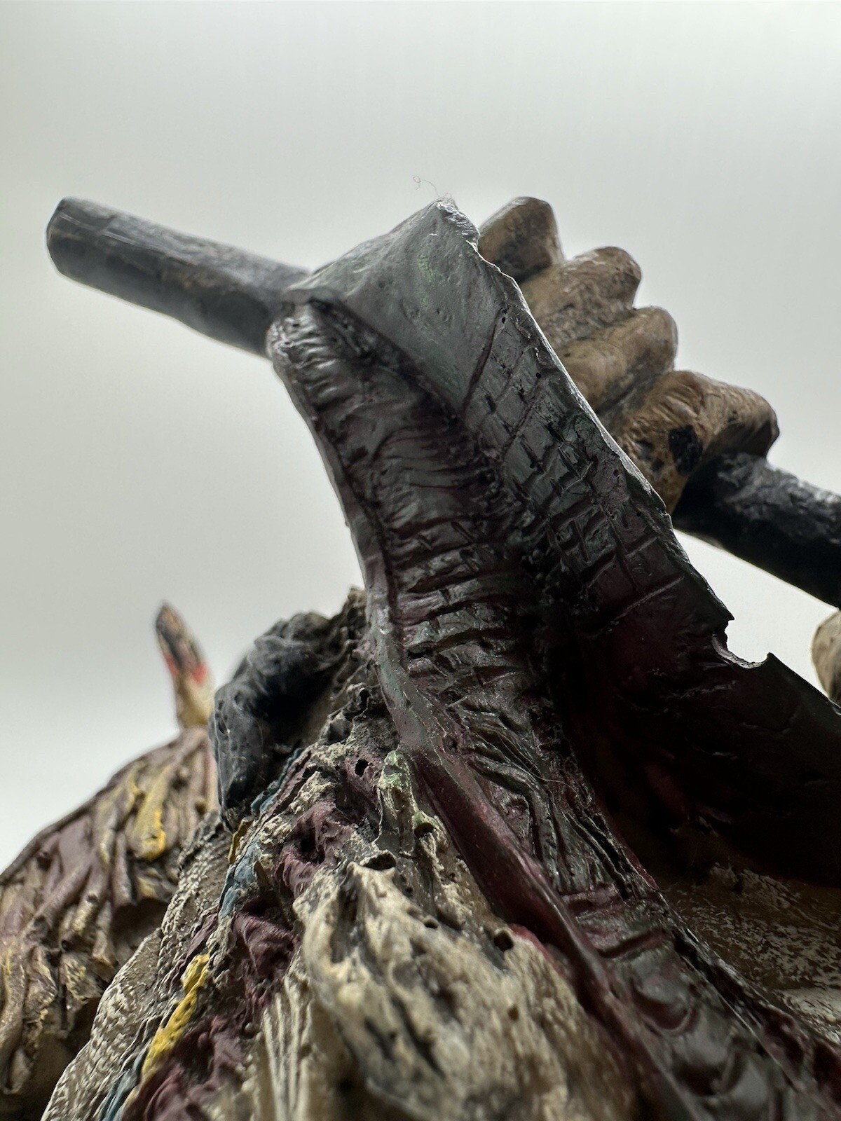 Native American Indian Large Bust Resin Sculpture Hand Painted Very Detailed