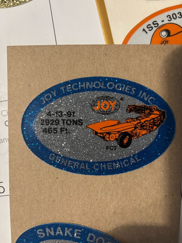 Joy Coal Mining stickersNICE OLDER ONE