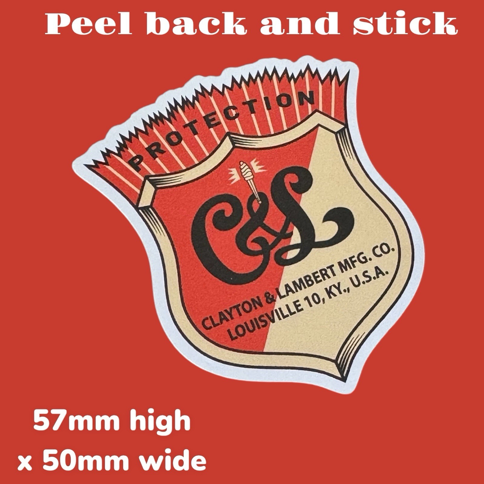 C&L Protection Clayton & Lambert MFG co Vinyl Sticker Decal Classic Lamp Brass