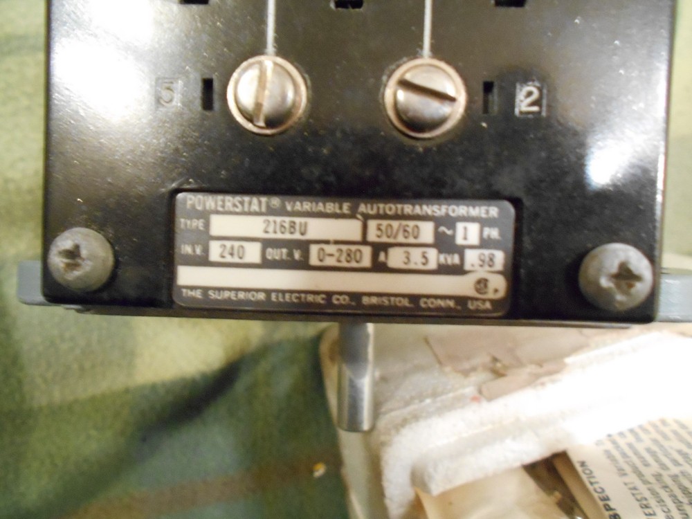Superior Electric Powerstat 216BU Variable Autotransformer