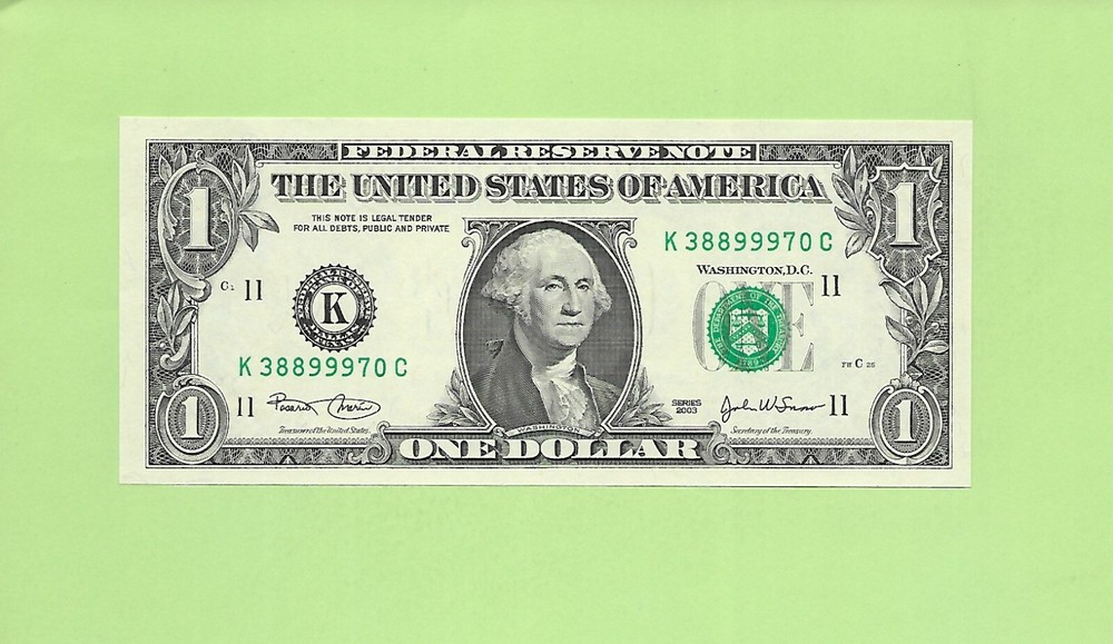 2003 ..UNCIRC $1  K 3889 9970 C  .... 2003 $1  K-C      NICE NOTE        FRN