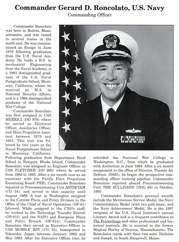 ☆ USS THE SULLIVANS DDG-68 NAVY AEGIS DESTROYER COMMISSIONING PROGRAM 1997 ☆