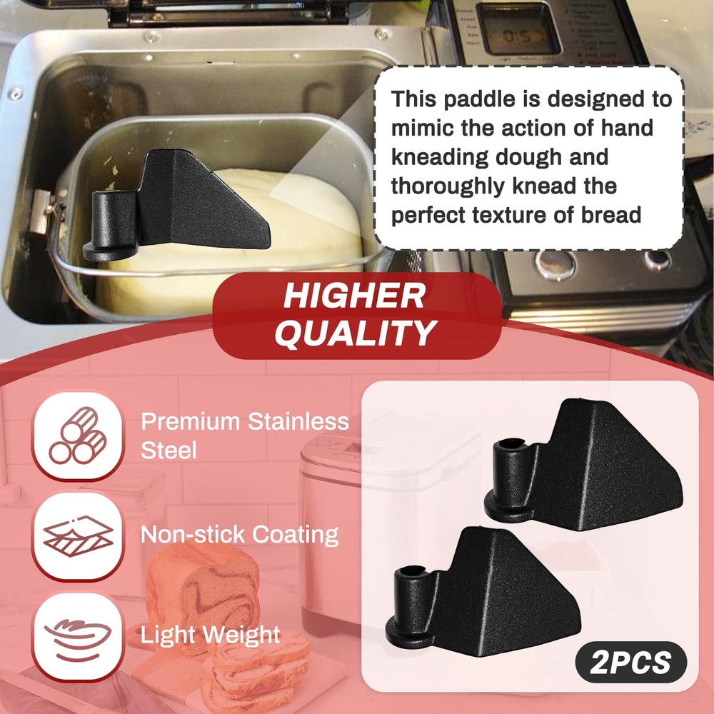 2-Pack CBK-110KP Kneading Paddle for Cuisinart Bread Maker Machine -