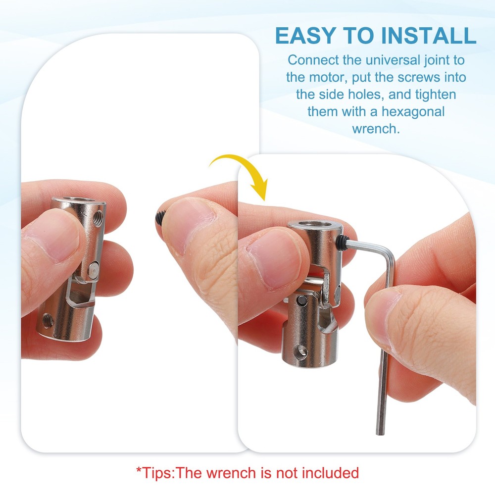 2pcs Rotatable Joint, 4mm to 4mm Inner Dia Universal Joint