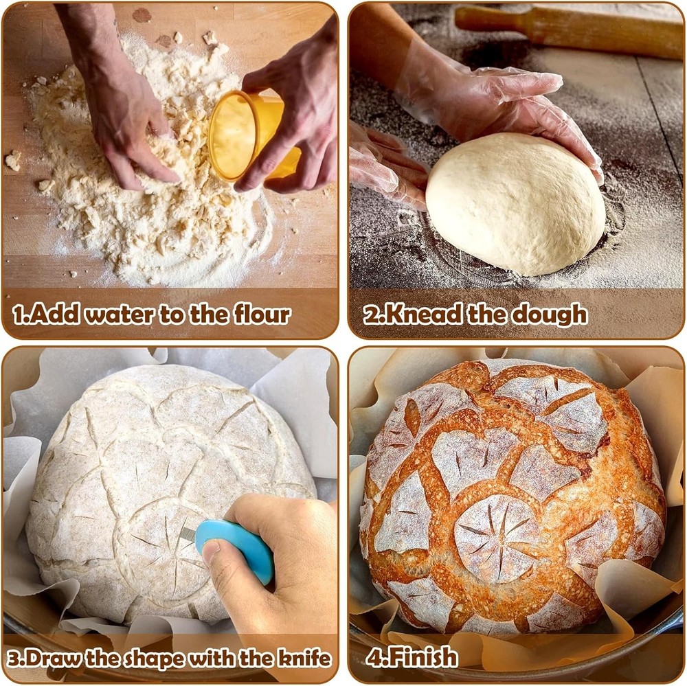Ultimate Sourdough Scoring Tools - 5 Durable Bread Lames with Patterns Booklet