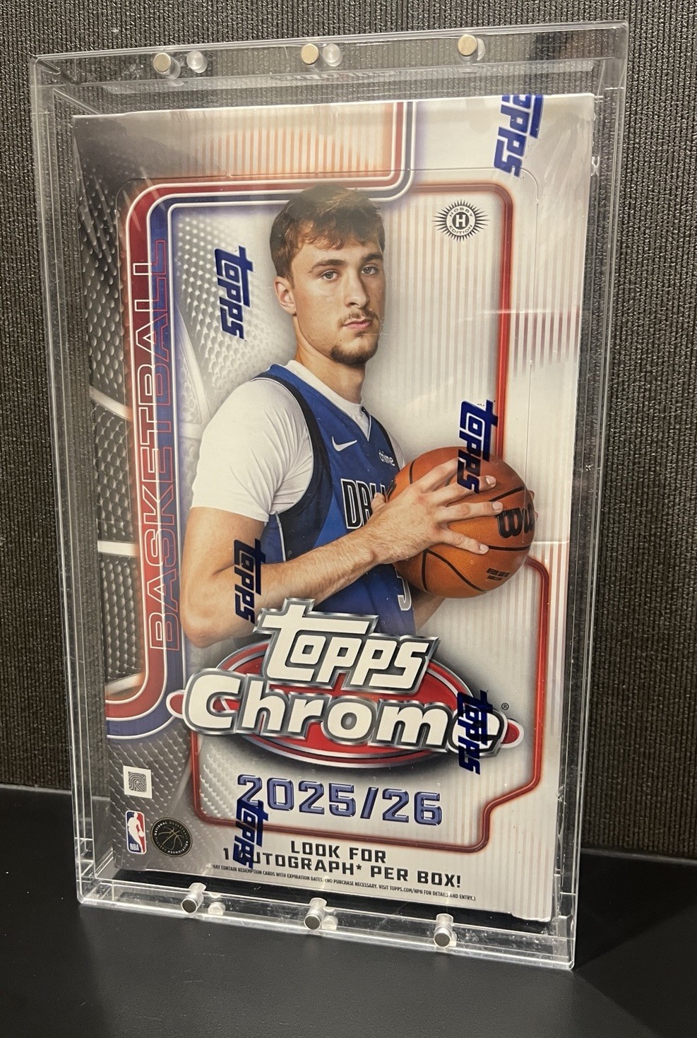 Acrylic Display Case Magnetic Lid FITS 2025-26 Topps Chrome Basketball Hobby Box