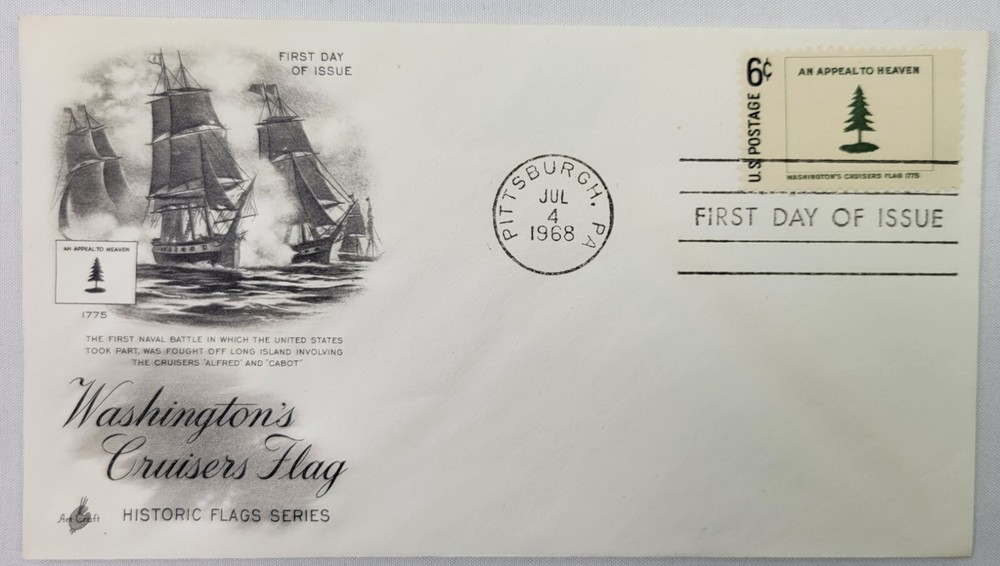 1st Day Issue Stamp & Envelope - Washington's Cruisers Flag