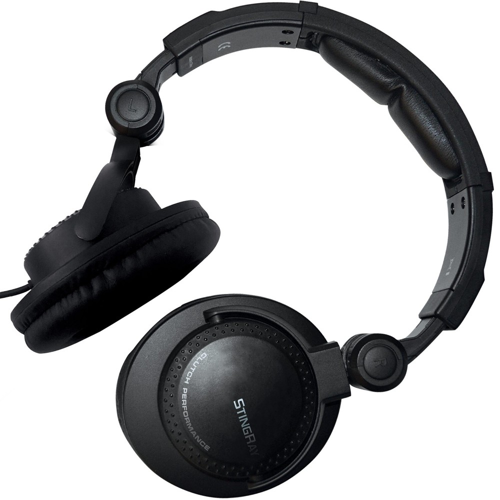 Professional Foldable Black DJ Studio Reference Headphones w Cushions 2 Pack