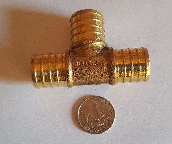 10 Pcs. 1" X 1" X 1" Pex Tee, One Inch Pex Tee, Lead Free Brass 23-1-3=10