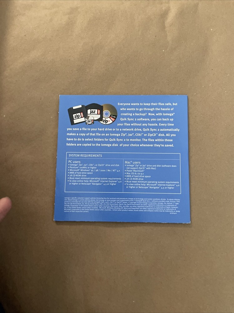 Iomega Quik Sync 2 Software V2.0.2 for PC / Mac