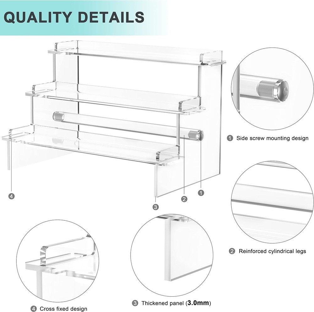 Acrylic Display Risers, 9.5'' Perfume Organizer Clear Riser 9.5x6 inch