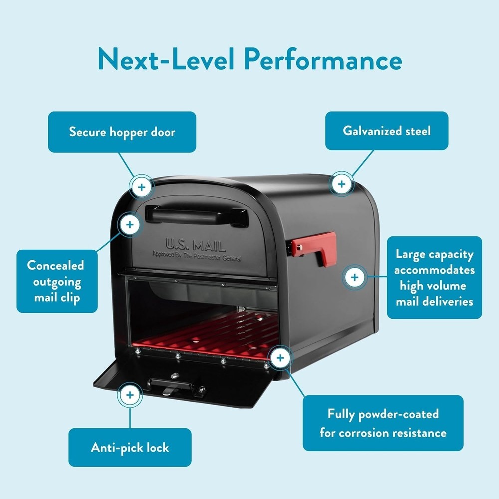 Oasis 360 Locking Parcel Mailbox, Extra Large, Black,