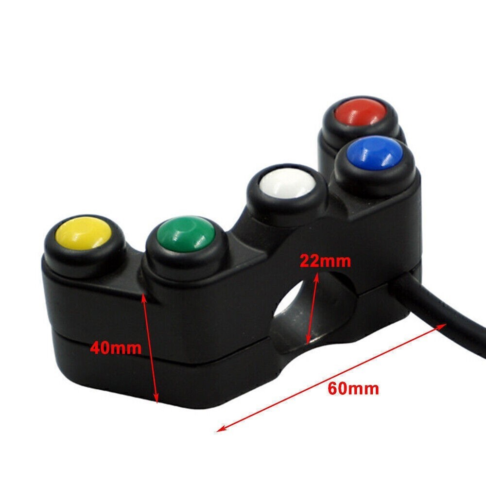 7/8" 22mm Handlebar Switch 5 button Array Motorcycle Switches Universal