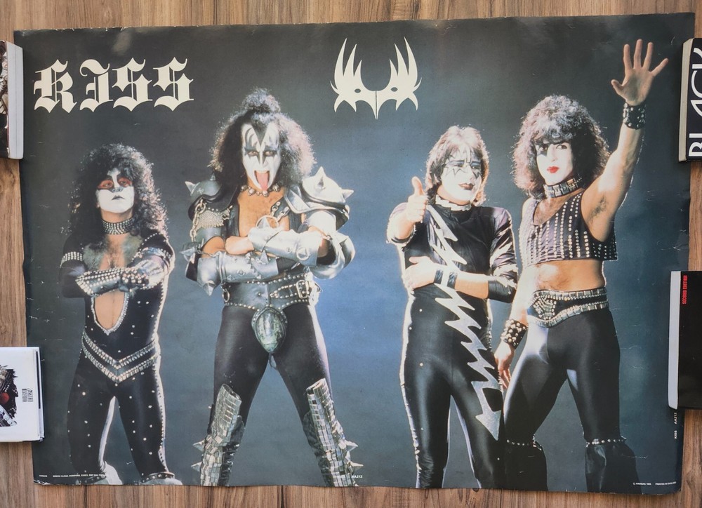 KISS RARE Vintage 1985 Group Poster AA212 Elder Killers Creatures Era Frehley VG
