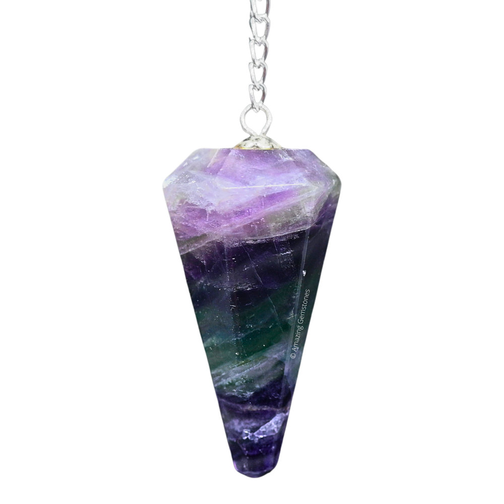 Multi Fluorite Dowsing Crystal Pendulum