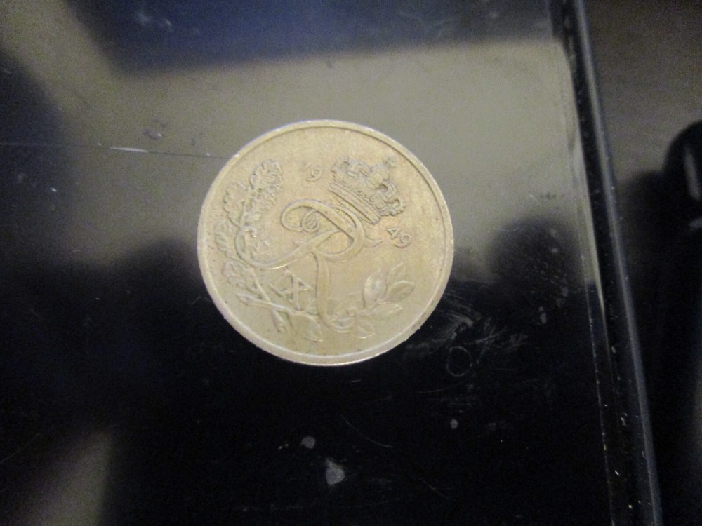 1949 Denmark 25 Ore Coin