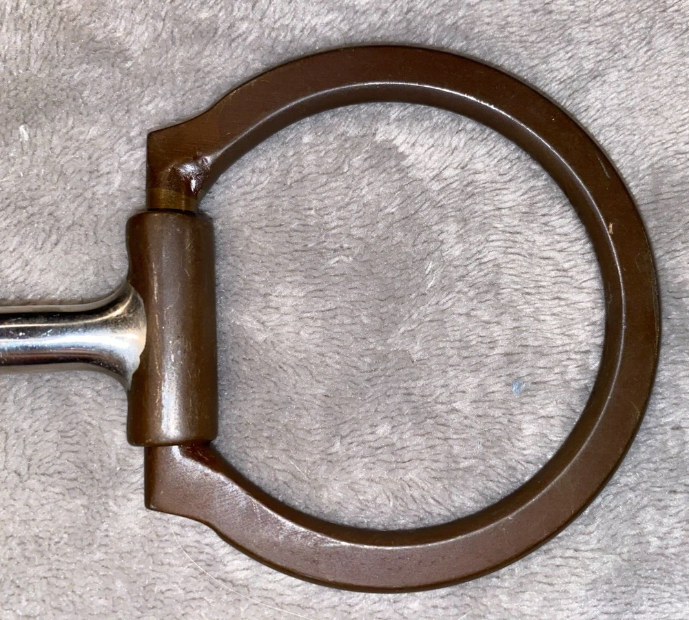5'' BROWN IRON OFFSET DEE SNAFFLE BIT WITH COPPER INLAY