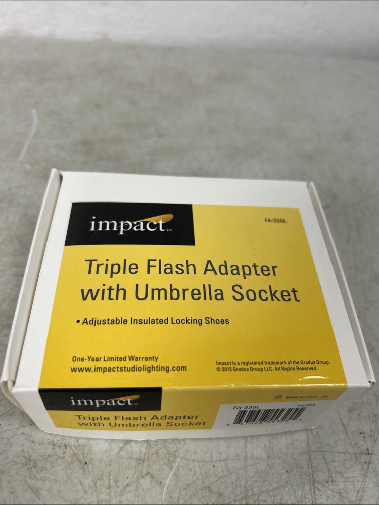 Impact FA-330L Adjustable Locking Triple Flash Adapter with Umbrella Socket