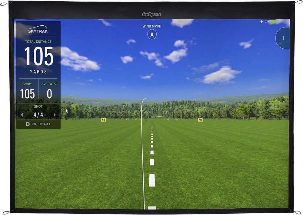 High-Definition Golf Simulator Projector Screen: 6.5 ft & 9 ft Options Available
