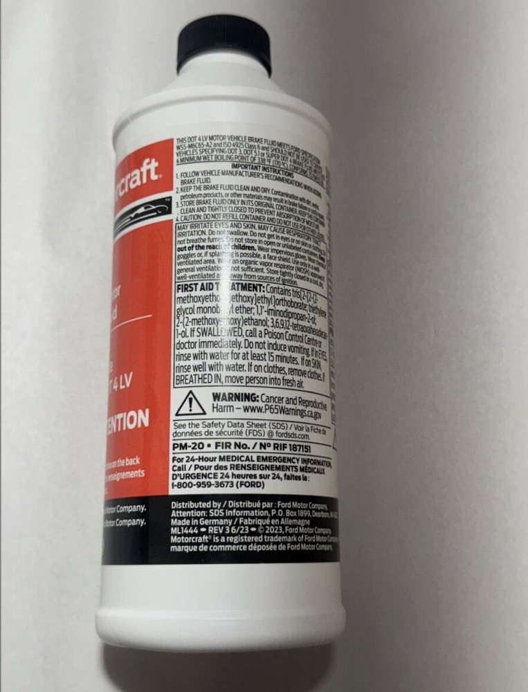 Ford Dot 4 High Performance Brake Fluid PM 20