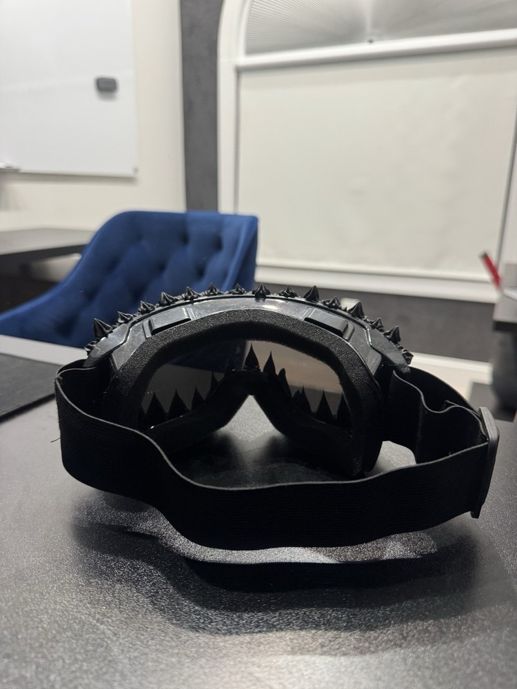 Black Spiked Ski Goggles Adjustable Strap