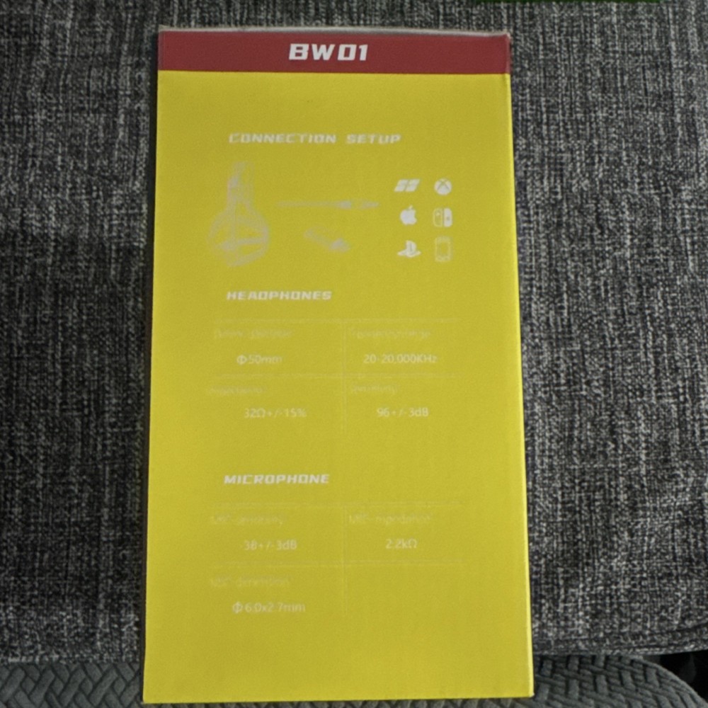 BINNUNE BW01 Wireless Gaming Headset Boom Mic Bluetooth 2.4G Multi-Platform