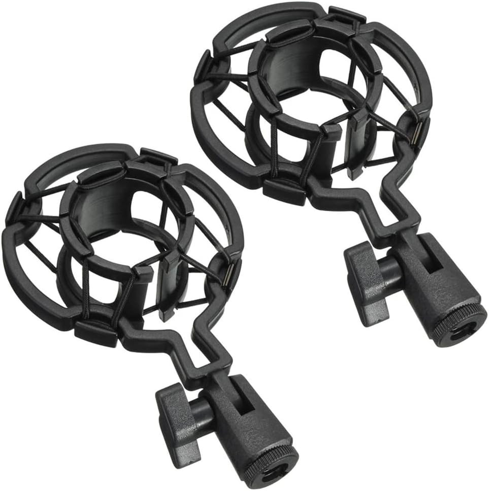 ThtRht 2 Pack Microphone Shock Mount Clip Universal Mic Mounts black
