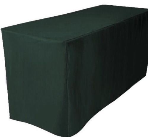 6' ft. Fitted Polyester Table Cover Trade show Booth Dj Tablecloth Hunter Green