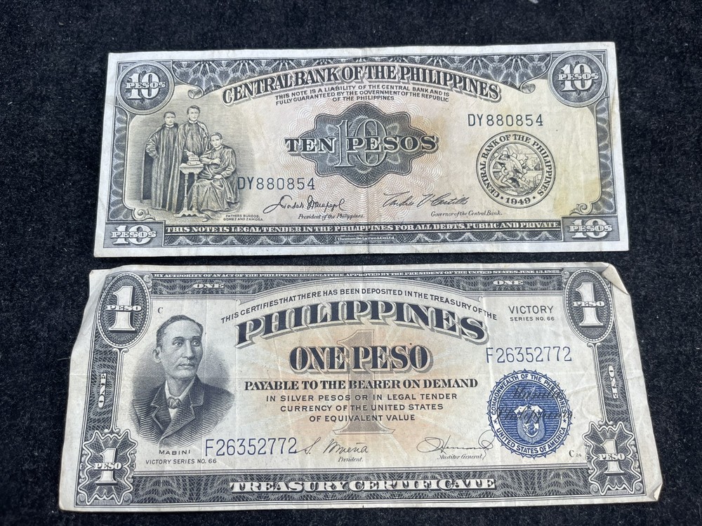 Early US Philippine 2 Banknotes Lot High Value