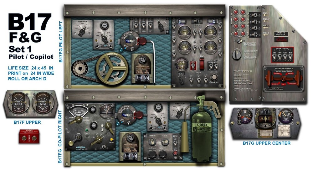 B17 FORTRESS COCKPIT instrument panel CDkit