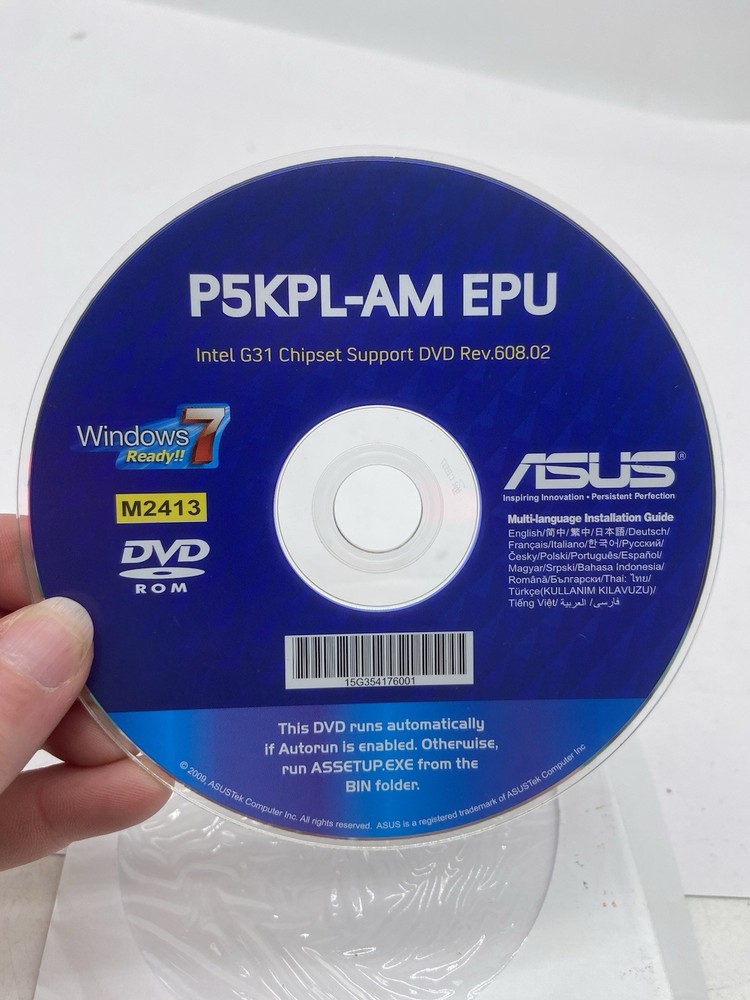 asus p5kpl-am epu disc only windows 7 dvd