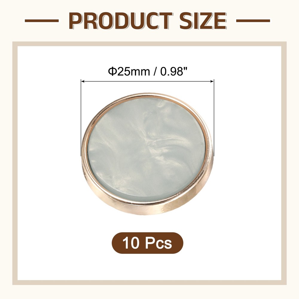 10Pcs Round Button, 25mm/1" Resin Decorative Pattern Button, Dark Gray