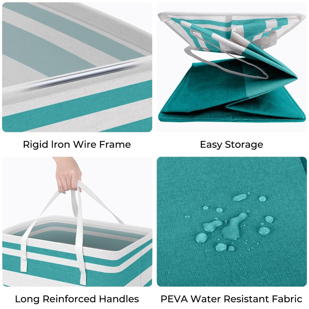 2-Pack Large Laundry Basket, Waterproof, Freestanding Laundry Hamper, Collaps...