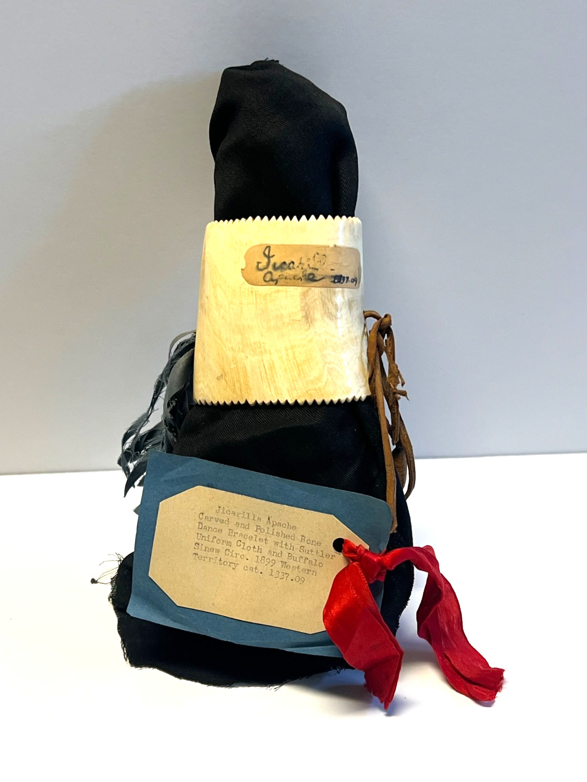 Original Native American Apache Indian Carved Ceremonial Dance Bracelet; Papers