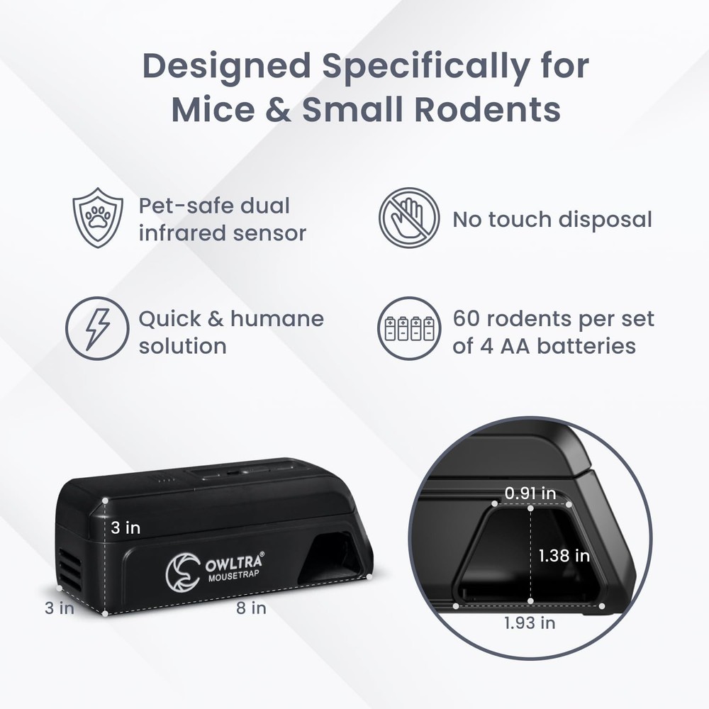 Instant Kill OW-2 Electric Mouse Trap 2 PCS - Effective & Humane Solution