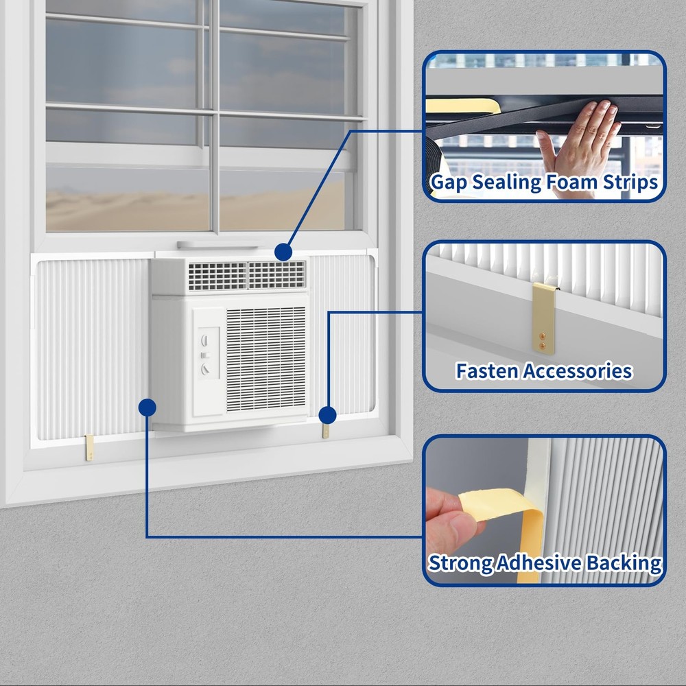 Window Conditioner Side Panel with Adjustable Frame, Adjuatable Window AC Acc...