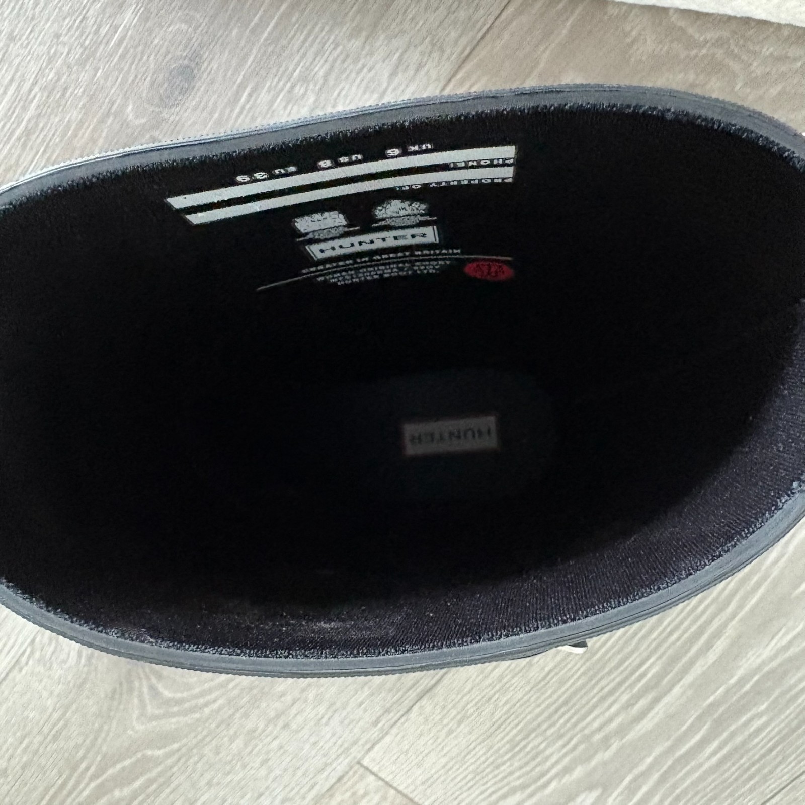 NWT Hunter 1 REPLACENT BOOT Matte Black Mid Calf Original Short Boot Size 8 left