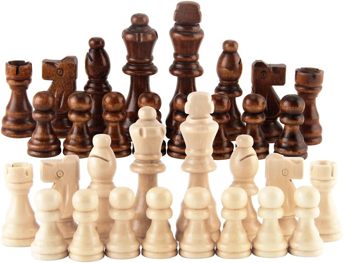 32PCS Wooden Chess Pieces Staunton Tournament Set 8cm King No Board