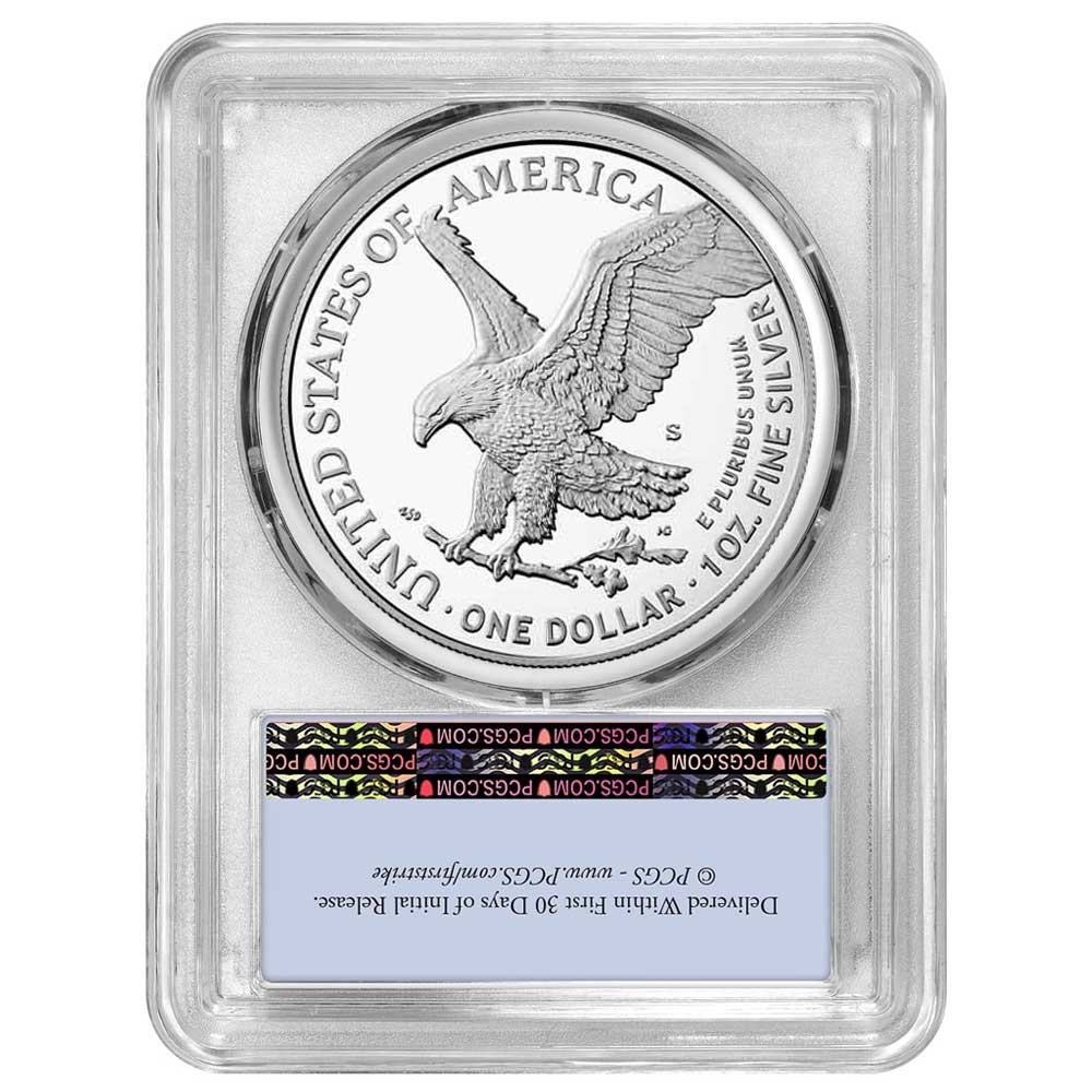2021-S Proof $1 Type 2 American Silver Eagle PCGS PR69DCAM FS Flag Label