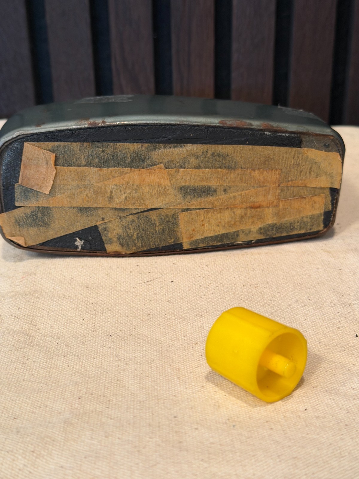 Vintage Scotch Desk Top Tape Dispenser Industrial Weighted Green/Gray Metal USA