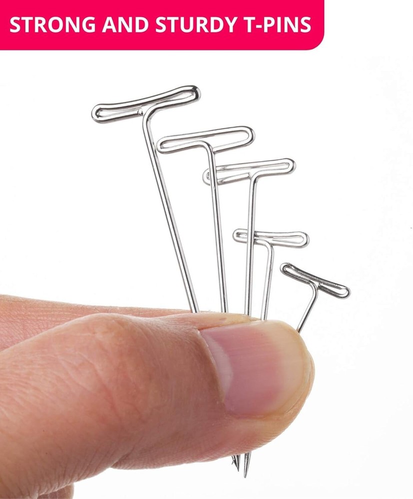 Durable T-Pins Box: 220 Count with Assorted Sizes for Crafting & Office Use