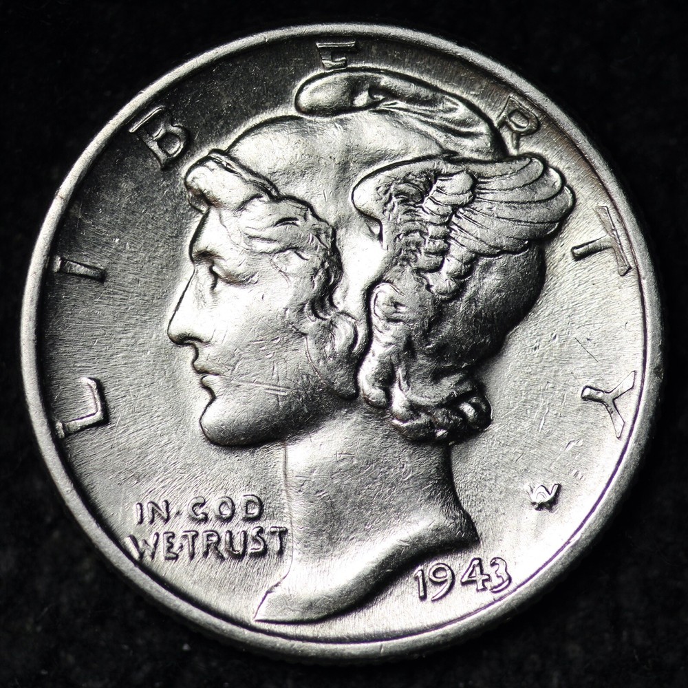 1943 Mercury Silver Dime GEM BU *UNCIRCULATED* MS E128 RVL