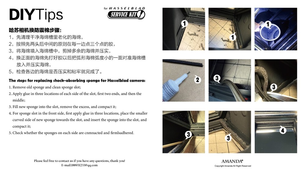 AMANDA---Hasselblad Reflector Shockproof Foam Absorber Sponge Replacement kit