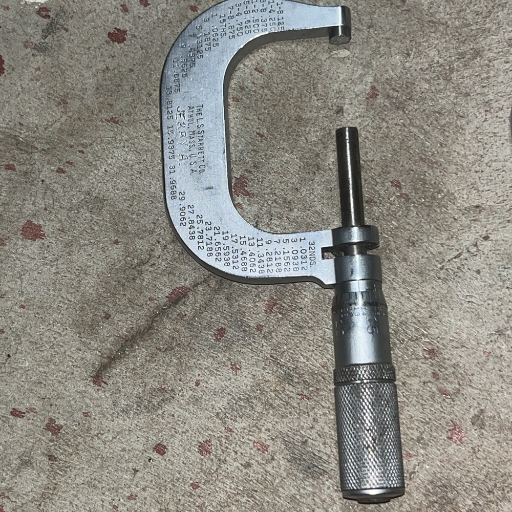 Starrett 2FL Outside Micrometer 1-2" range .001"