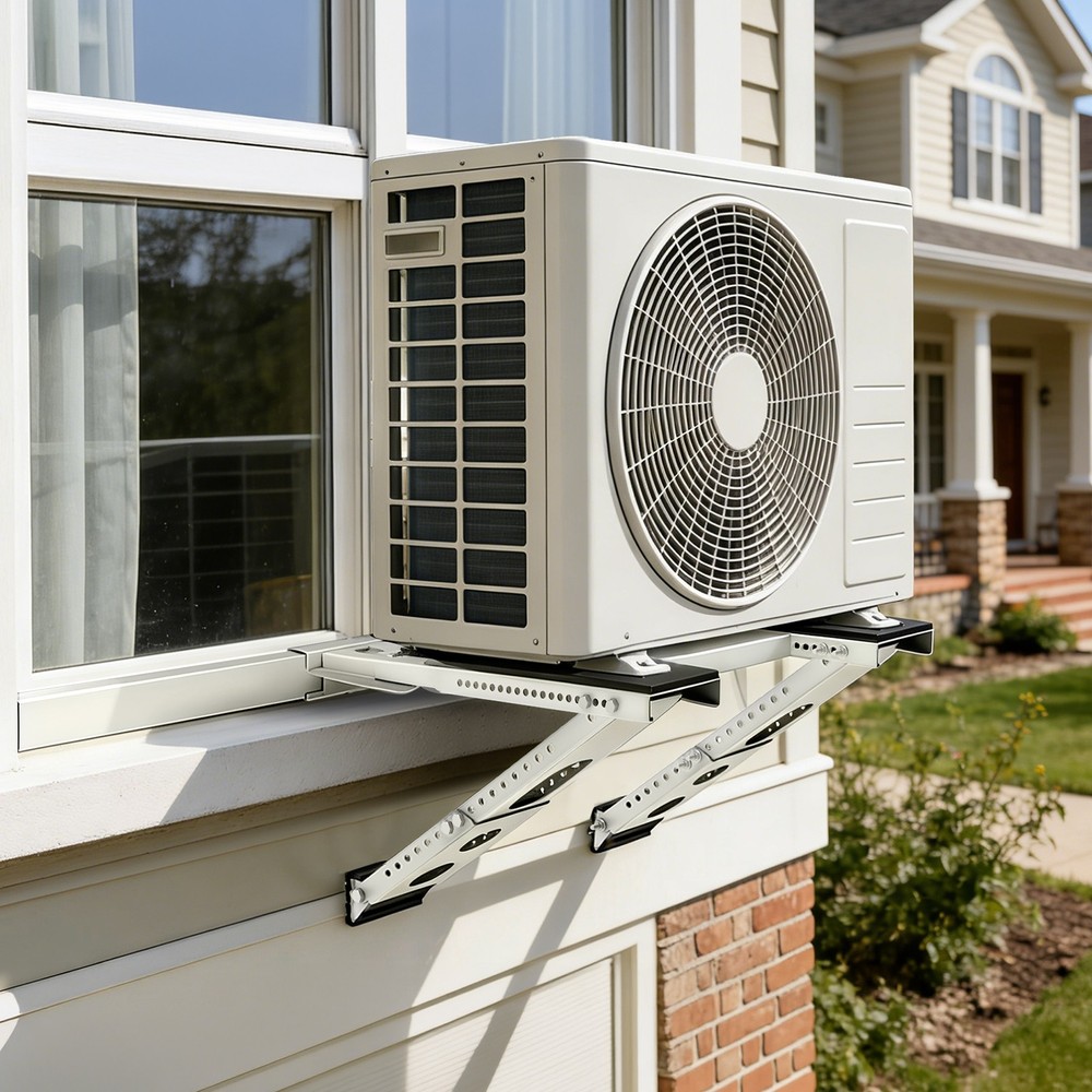 Upgraded No-Drill Window AC Bracket, Adjustable Window Air Conditioner Support
